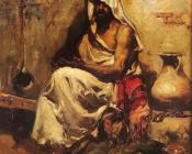 Un Arabe Examinando Una Pistola - 华金·索罗利亚·巴斯蒂达